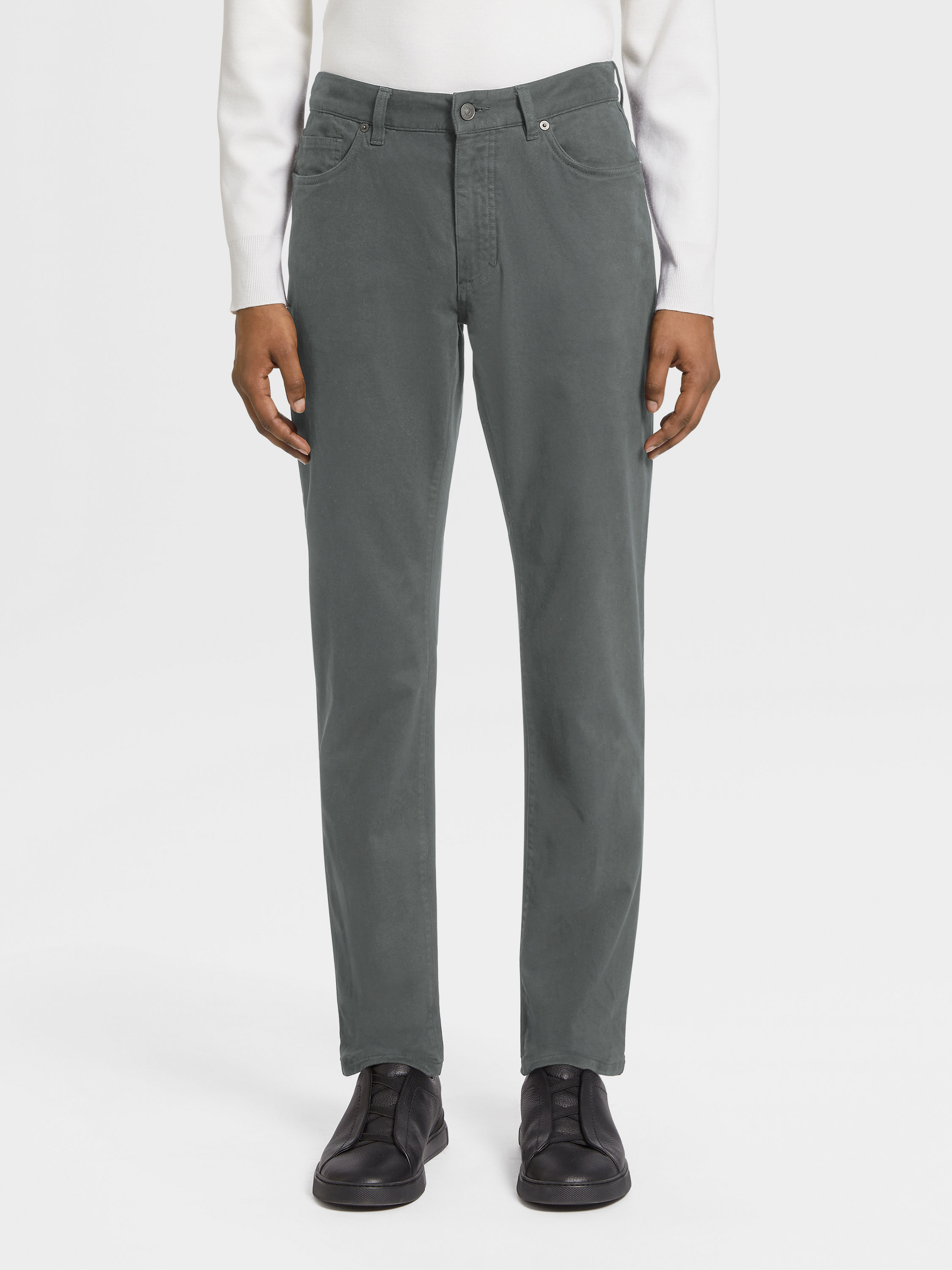 Vaqueros Roccia de Algodón Elástico Gris Claro Foto #1 de detalle del producto