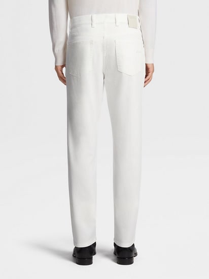 White Stretch Cotton Roccia Jeans SS25 22361901 | Zegna US White Stretch Cotton Roccia Jeans SS25 22361901 | Zegna US