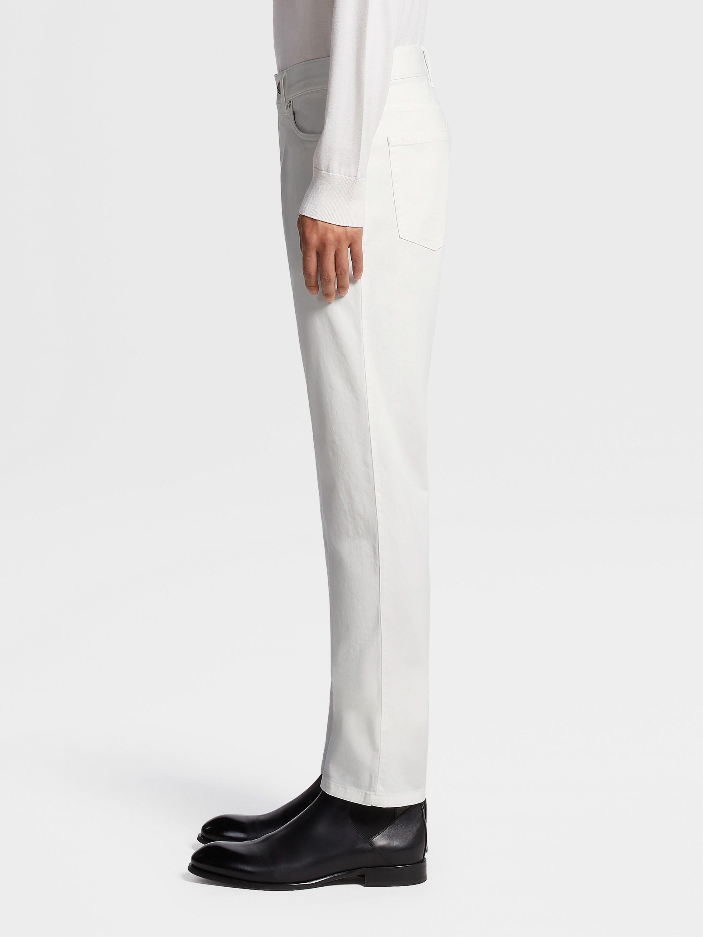 Vaqueros Roccia de Algodón Elástico Blanco Foto #3 de detalle del producto