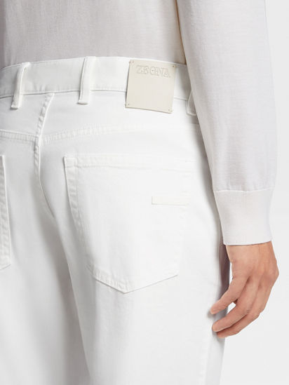 White Stretch Cotton Roccia Jeans SS25 22361901 | Zegna US