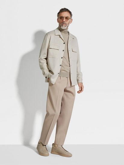 アテッサ新作モデル Oasi Cashmere Alba Overshirt SS25 28255664 | Zegna US ジャケット・アウター