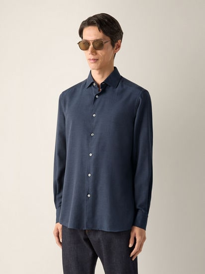 ネイビーブルー Cashcoシャツ FW26 39751892 | Zegna JP