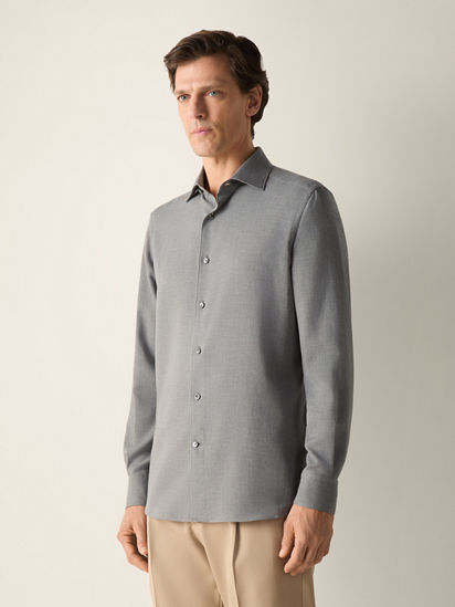 Ermenegildo Zegna CASHCO ジャージーシャツ グレー S Grey Mélange Cashco Shirt FW26 39751893 | Zegna KR
