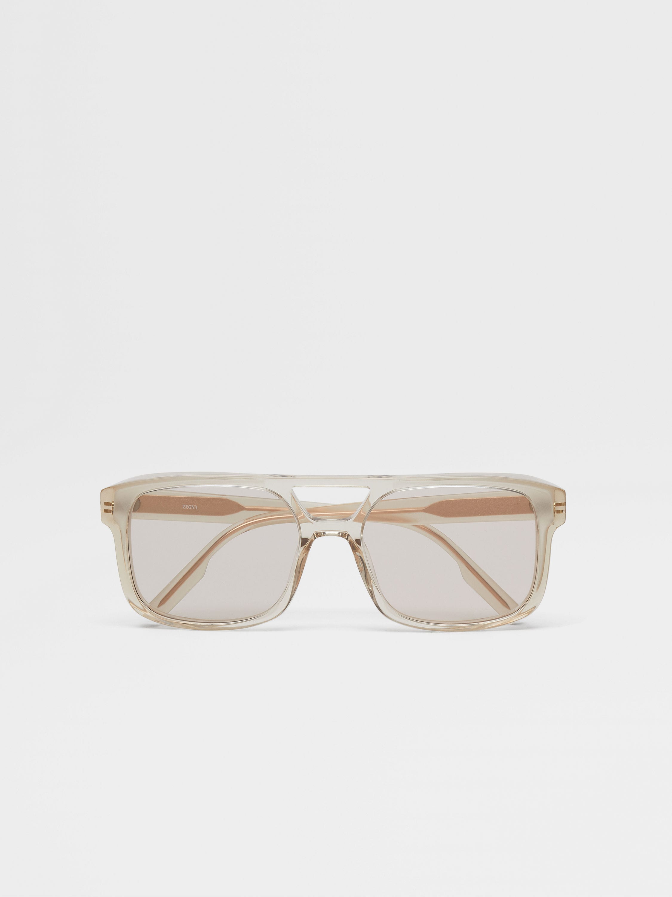 Transparent Beige Acetate Sunglasses