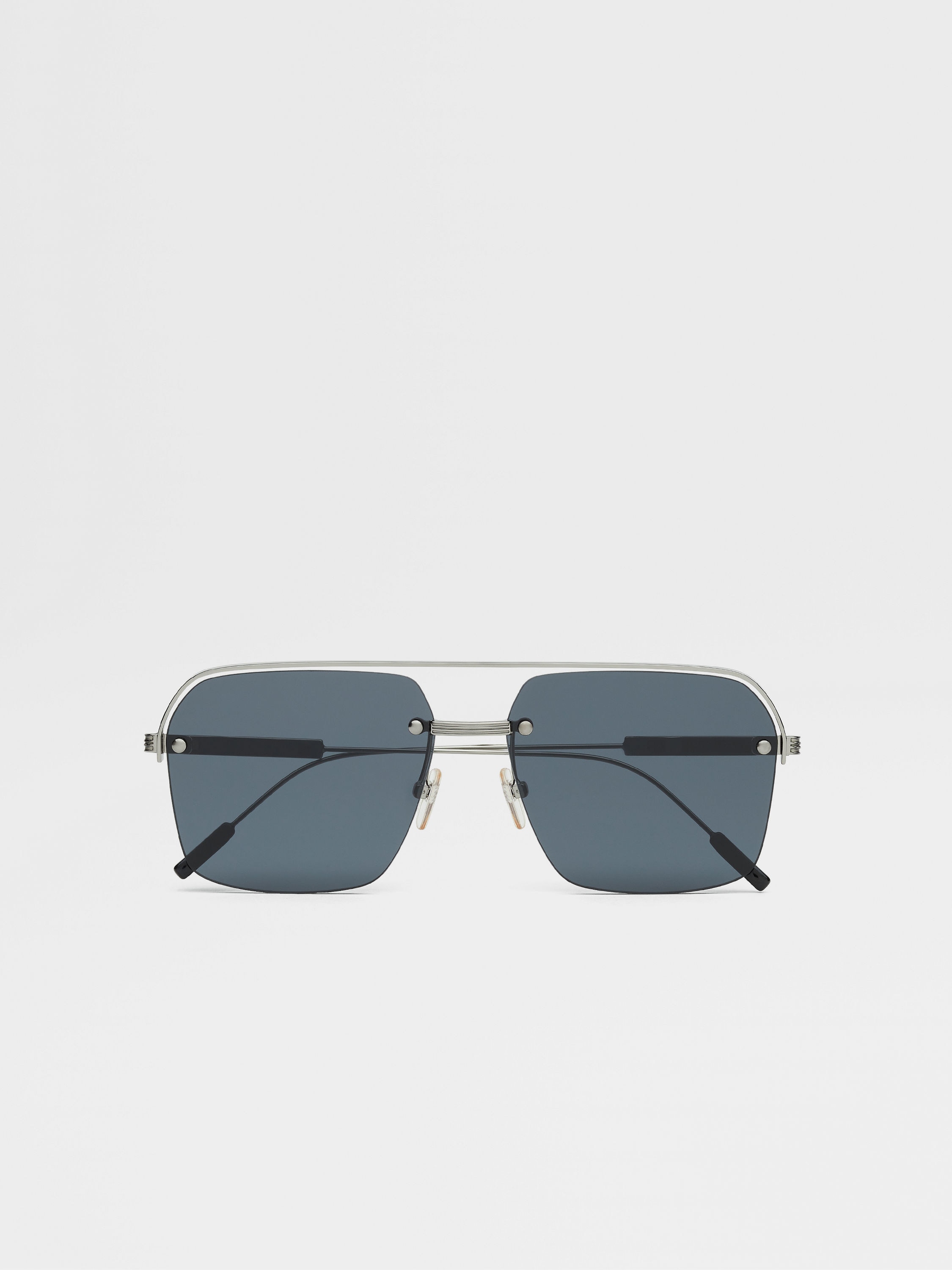 Shiny Gunmetal Metal Sunglasses