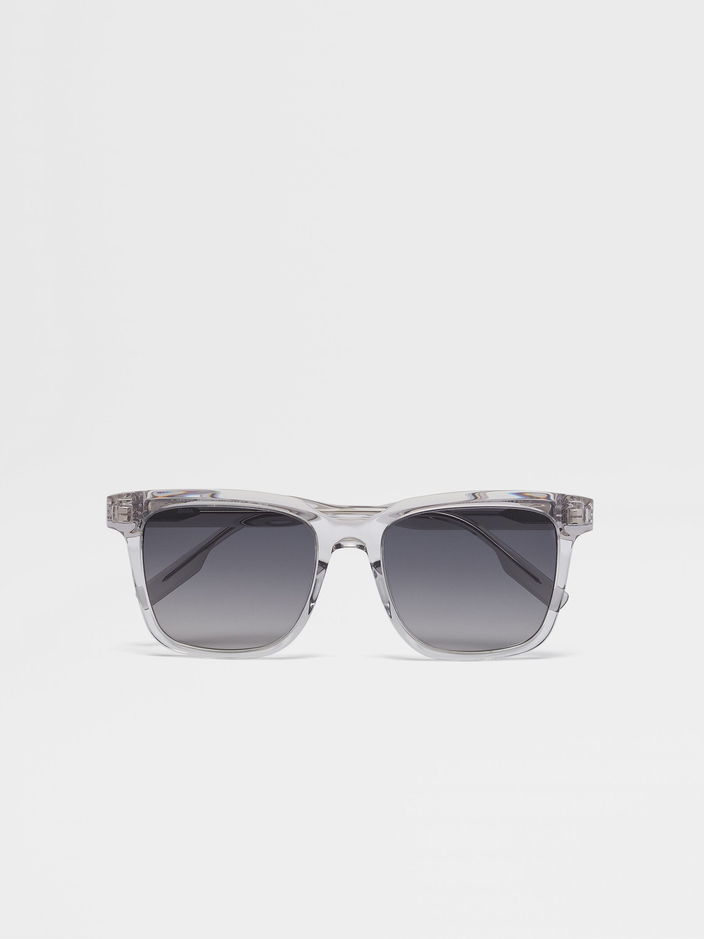 Transparent Grey Acetate Sunglasses