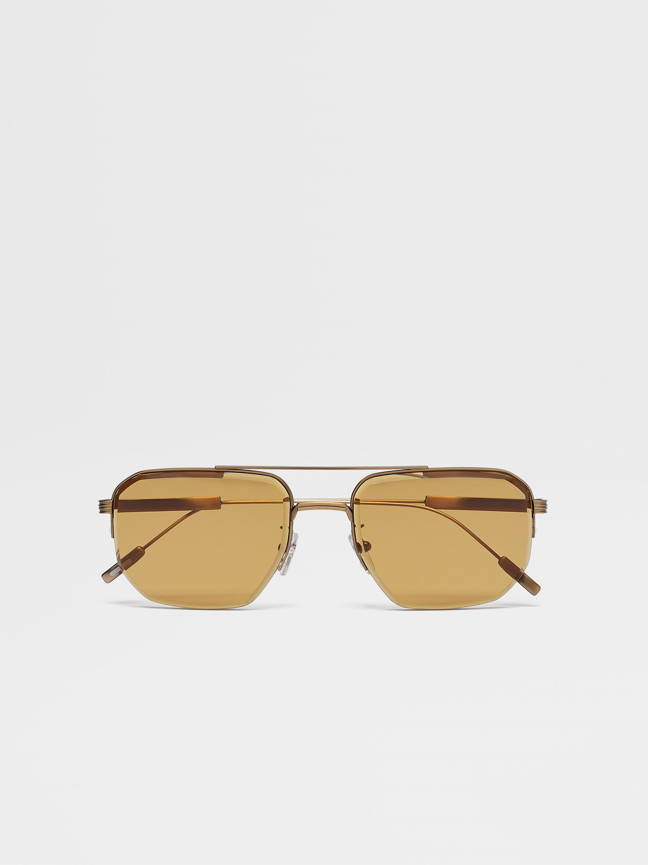 Antiqued Brass Metal Sunglasses FW23 28205579 Zegna ROW