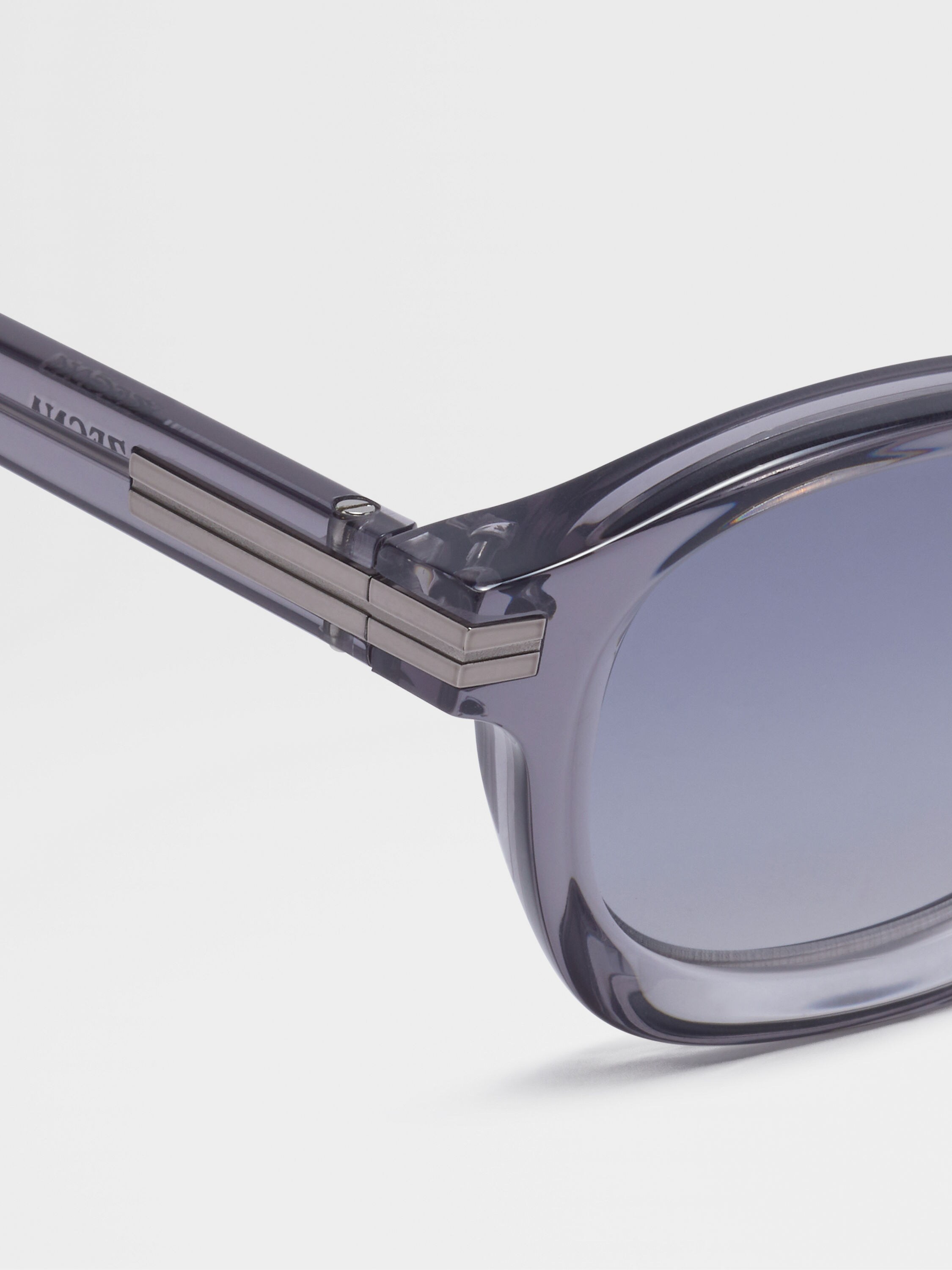 Transparent Grey Aurora I Acetate Sunglasses Product detail photo #1