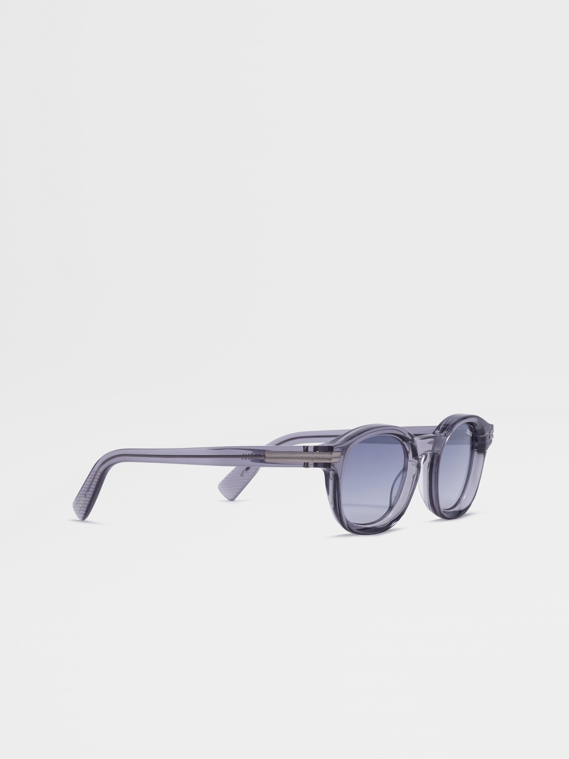 Transparent Grey Aurora I Acetate Sunglasses Product detail photo #2