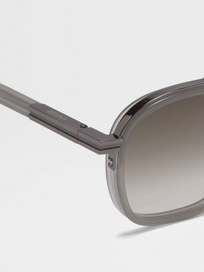 Grey Orizzonte I Acetate and Metal Sunglasses SS24 30188676