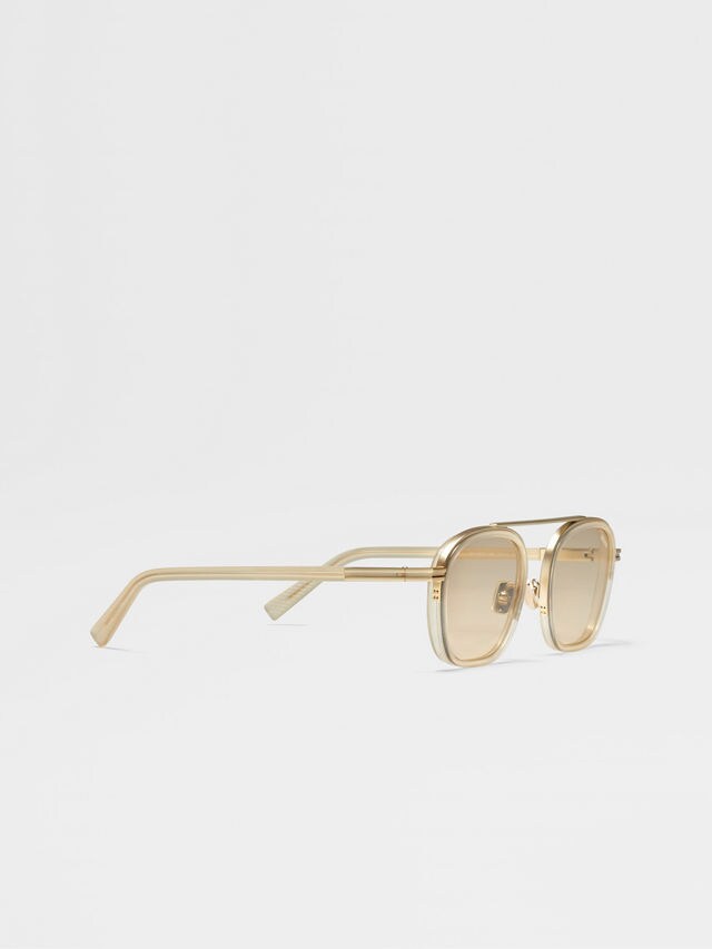 Transparent Dark Grey Orizzonte I Acetate and Metal Sunglasses Product detail photo #2