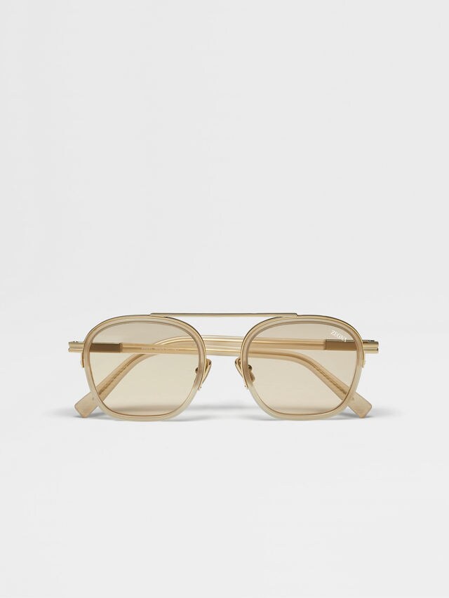 Transparent Dark Grey Orizzonte I Acetate and Metal Sunglasses Main product photo