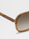 Transparent Golden Syrup Orizzonte I Acetate and Metal Sunglasses Product detail photo #1