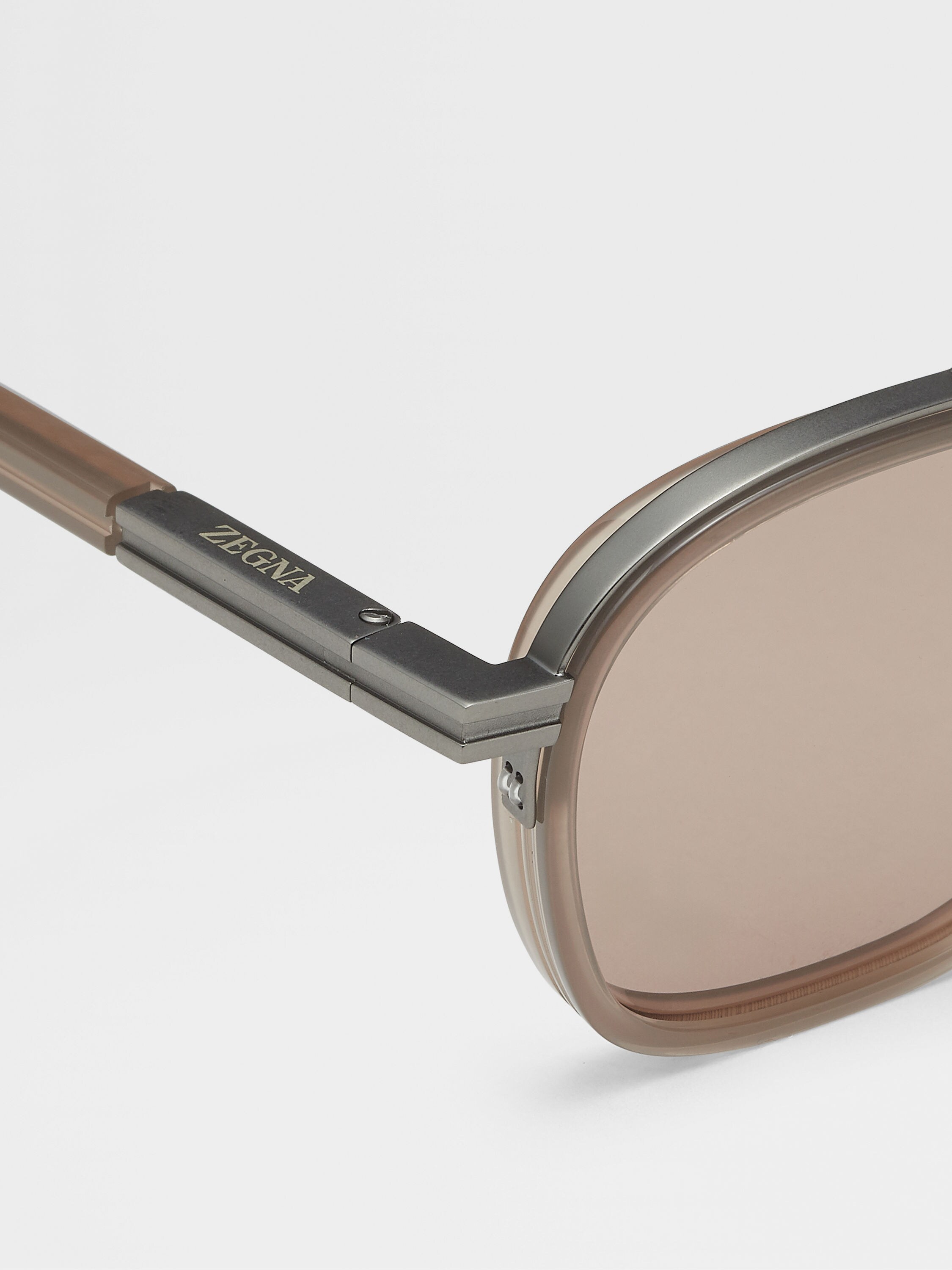 Light Brown Orizzonte I Acetate and Metal Sunglasses Product detail photo #1