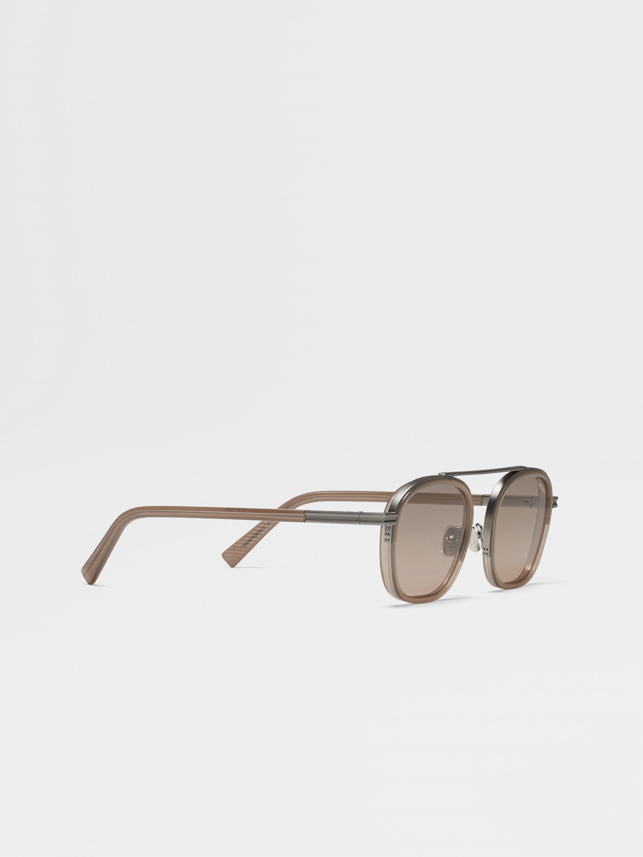 Light Brown Orizzonte I Acetate and Metal Sunglasses Product detail photo #2