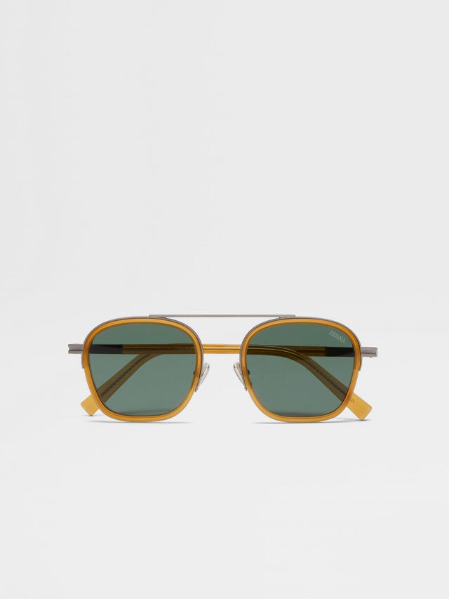 Dark Yellow Orizzonte I Acetate and Metal Sunglasses Main product photo