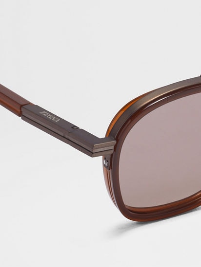 Dark Foliage Orizzonte I Acetate and Metal Sunglasses FW25 Dark Foliage Orizzonte I Acetate and Metal Sunglasses FW25