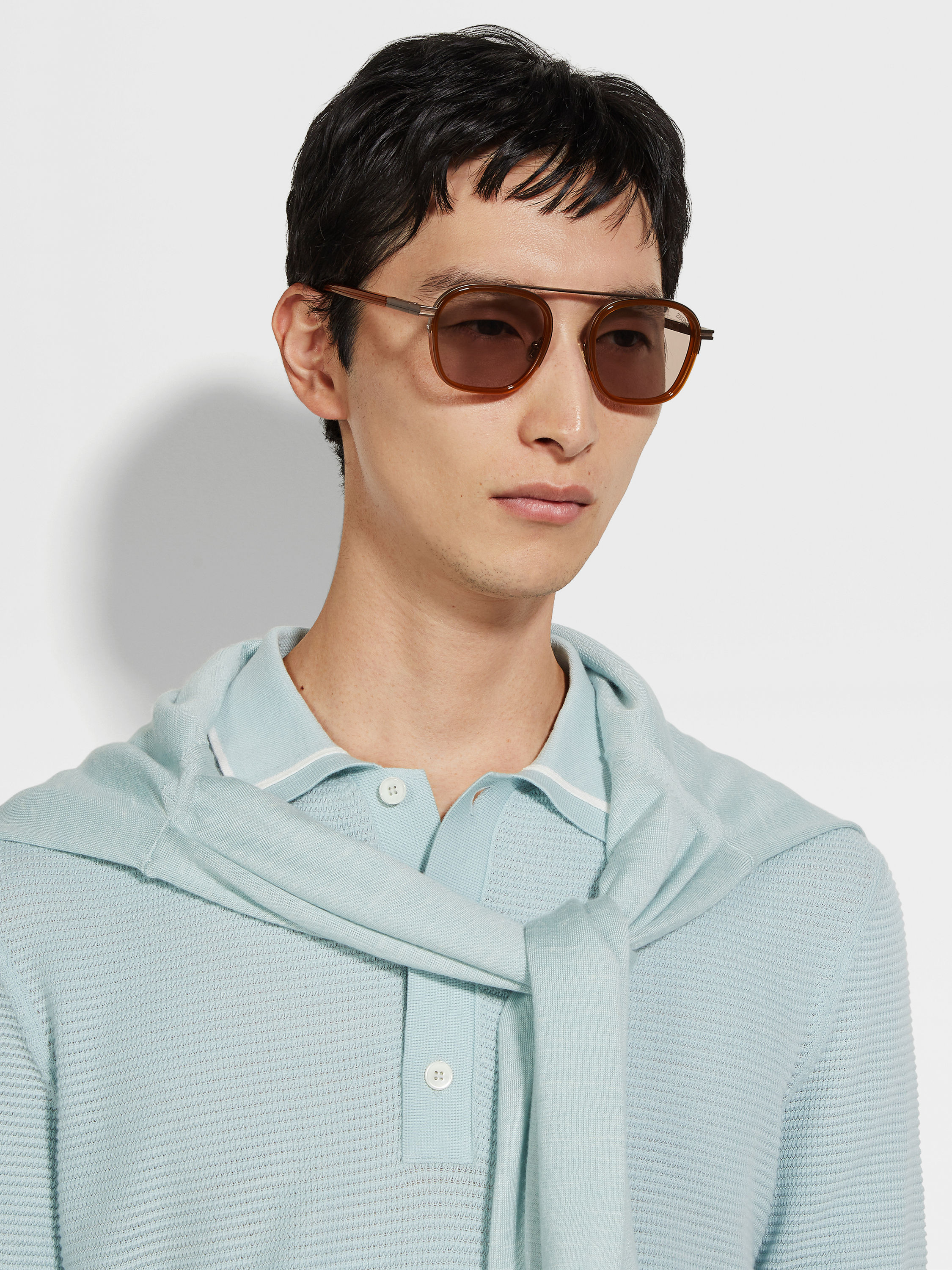 Dark Foliage Orizzonte I Acetate and Metal Sunglasses Product detail photo #3