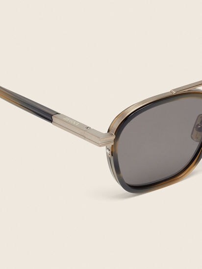 Khaki Green Havana Orizzonte I Acetate and Metal Sunglasses FW26