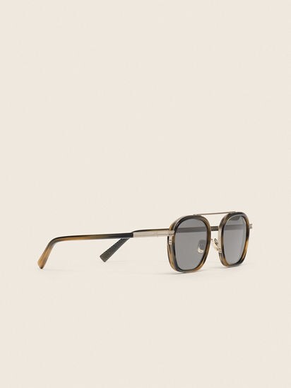 Dark Brown Orizzonte I Metal Sunglasses FW26 39686909 | Zegna FR