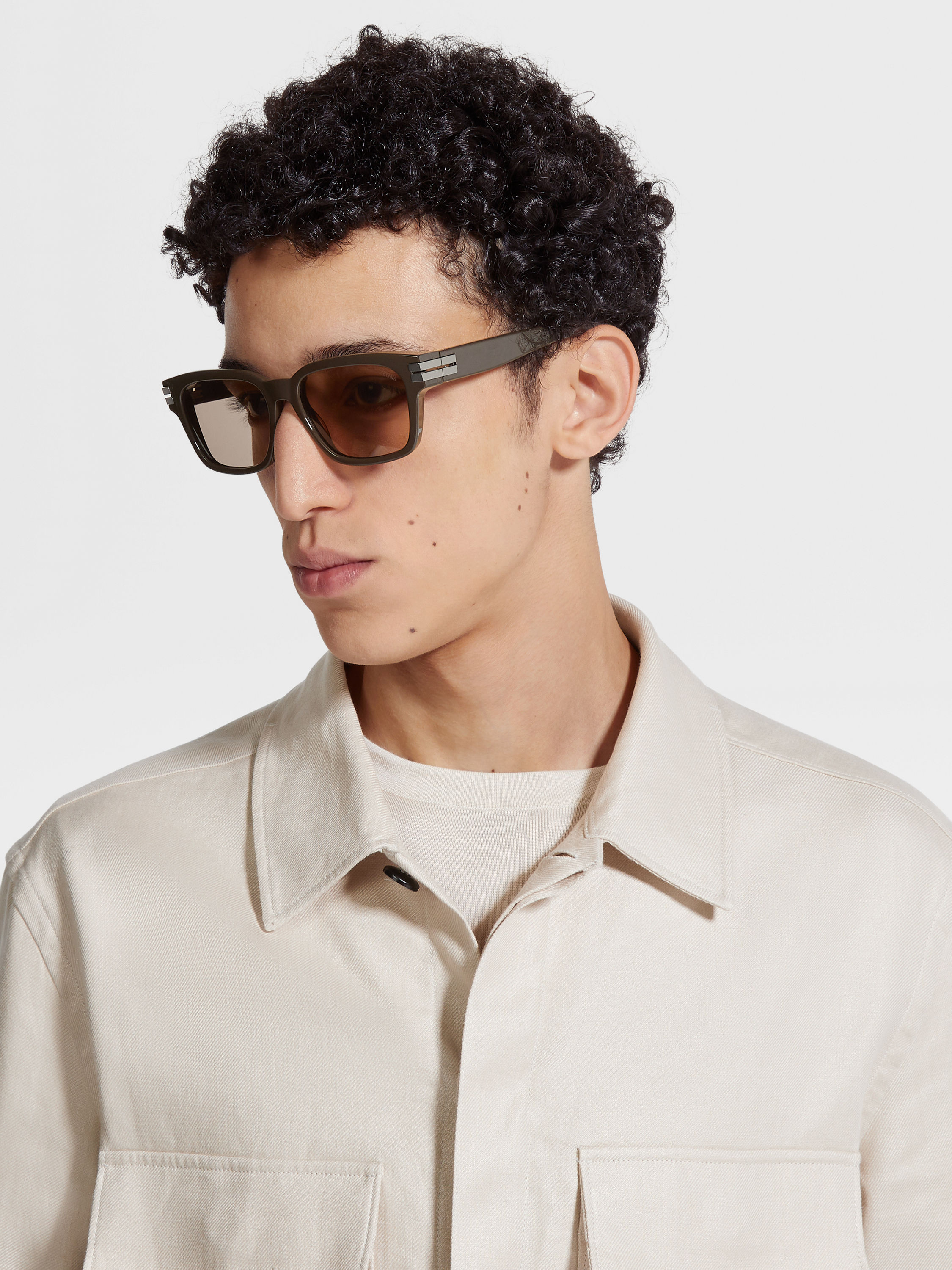 Dark Green Acetate Sunglasses Product detail photo #3