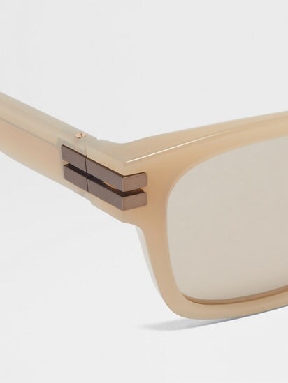 Beige Acetate Sunglasses SS25 30216600 | Zegna US
