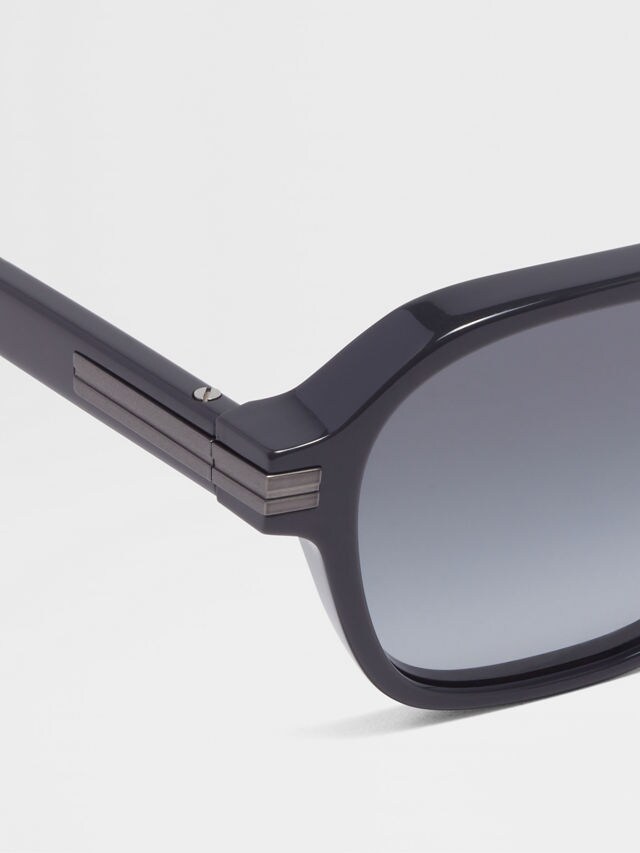 Asphalt Grey Aurora II Acetate Sunglasses Product detail photo #1