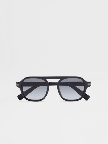 Asphalt Grey Aurora II Acetate Sunglasses FW25 30268045 | Zegna US