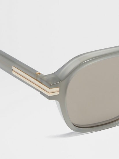 Green Aurora II Acetate Sunglasses FW25 30268046 | Zegna US