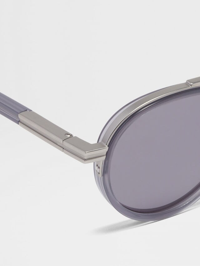 Opal Grey Orizzonte II Acetate and Metal Sunglasses Product detail photo #1