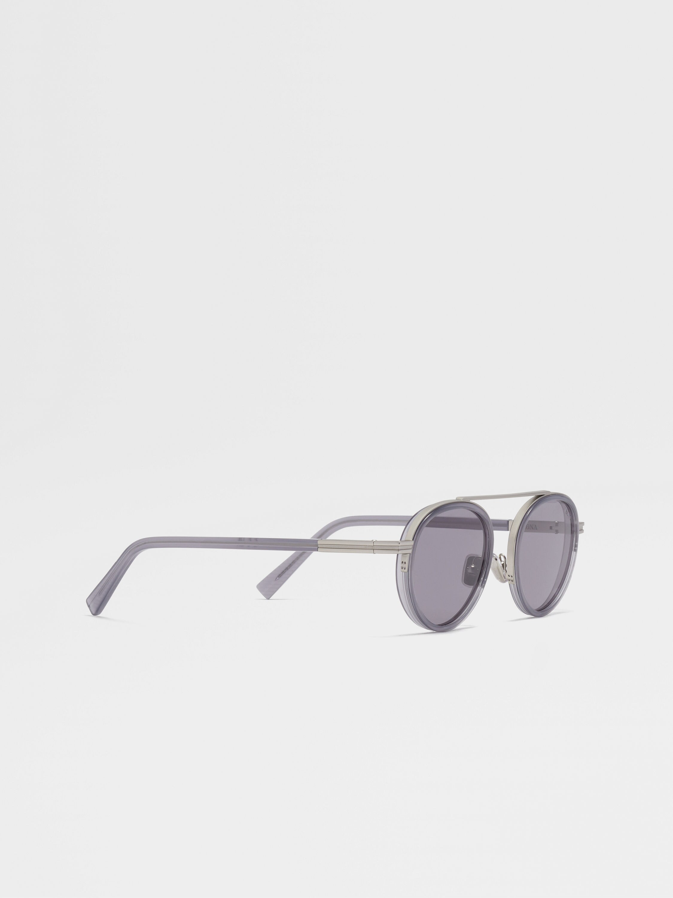 Grey Orizzonte II Acetate and Metal Sunglasses Product detail photo #2