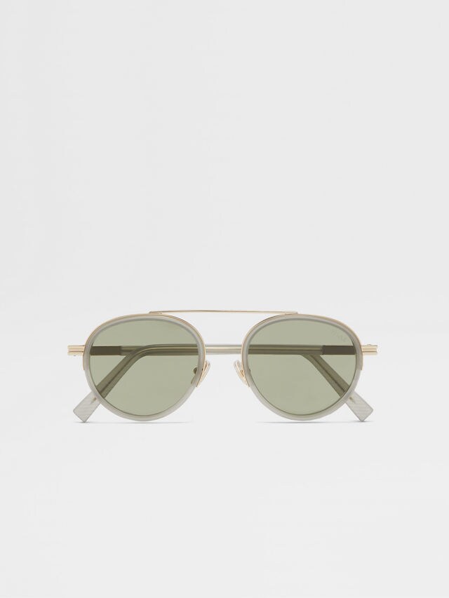 Gafas de Sol Orizzonte II en Acetato y Metal Color Verde Foto principal del producto