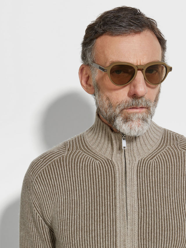 Light Brown Acetate Sunglasses Product detail photo #3
