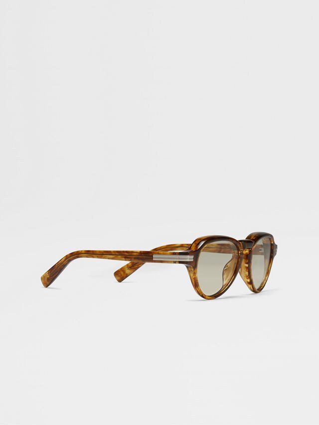 Transparent Yellow Acetate Sunglasses Product detail photo #2