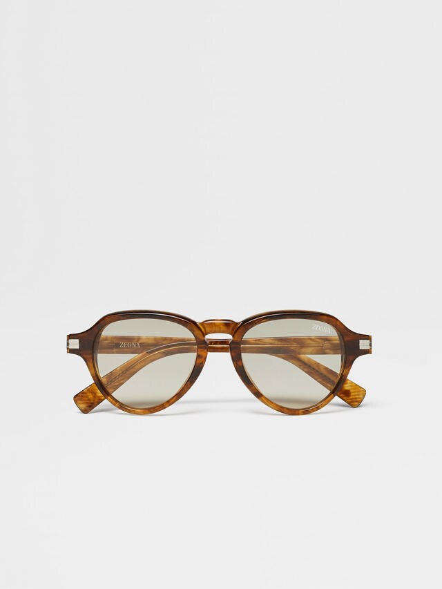 Transparent Yellow Acetate Sunglasses Main product photo