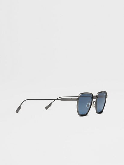 Satin Gunmetal Metal Sunglasses FW24 32088938 | Zegna BG