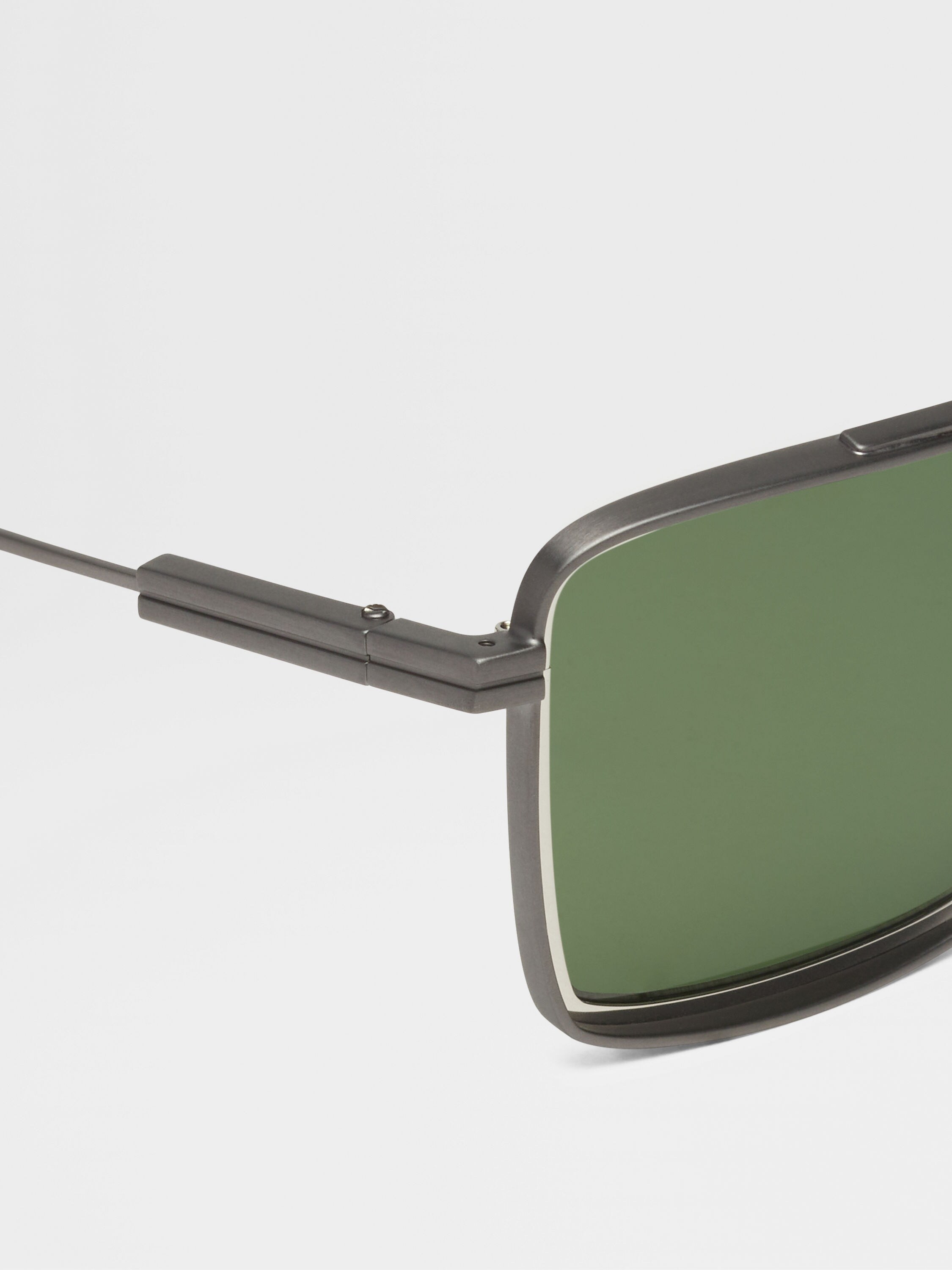 Satin Gunmetal Metal Sunglasses Product detail photo #1