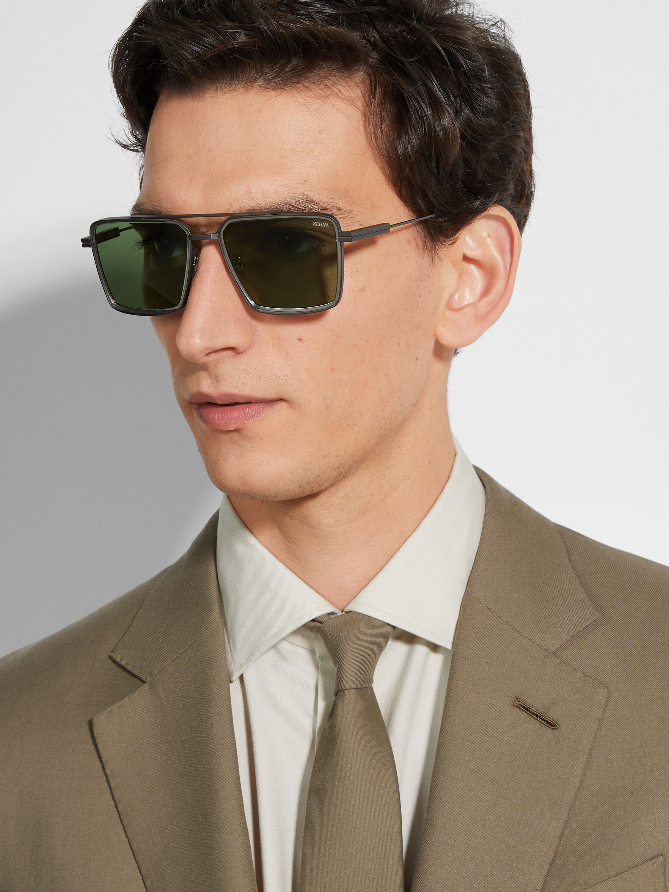 Satin Gunmetal Metal Sunglasses Product detail photo #3