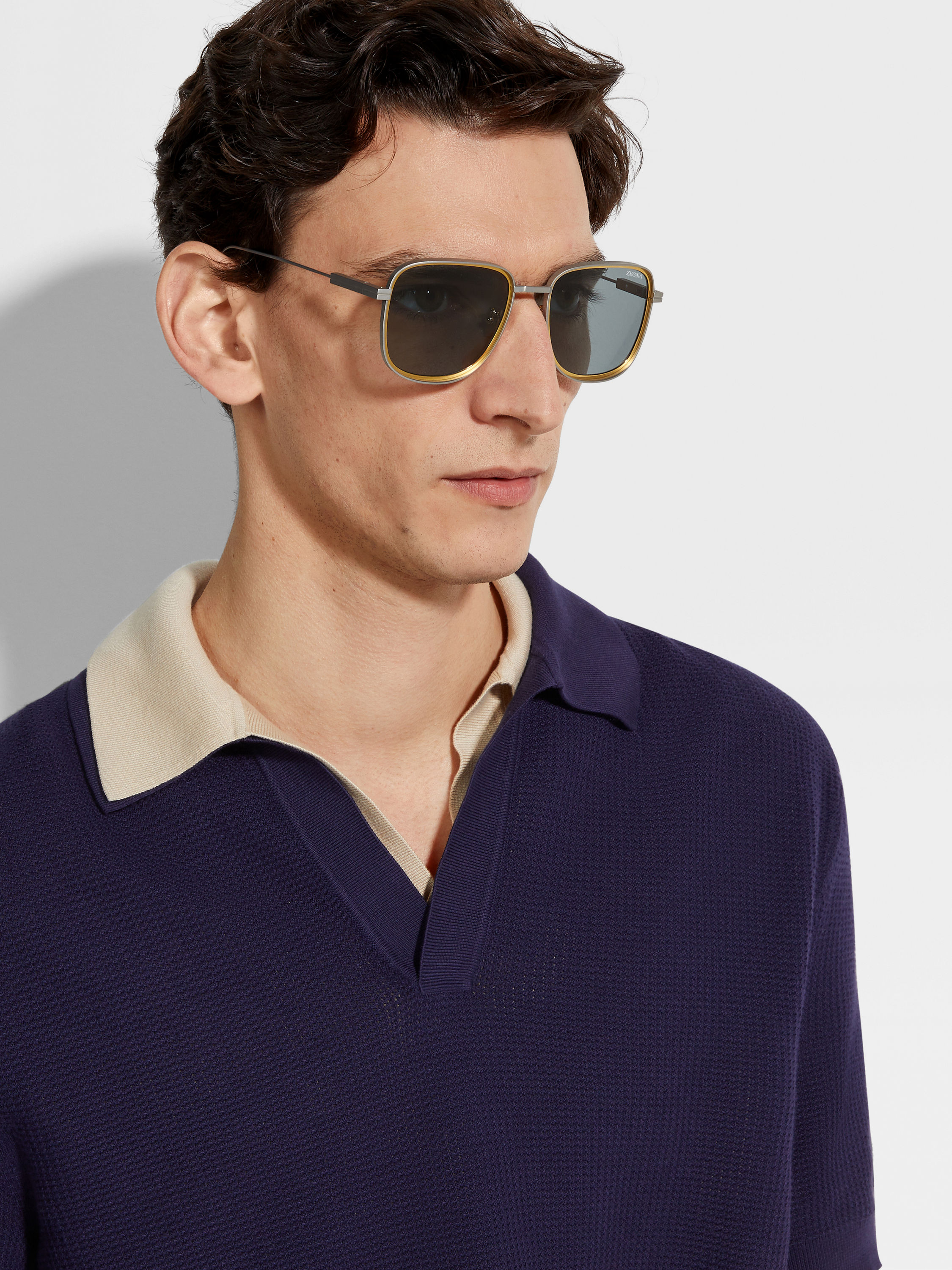 缎光钯金色金属太阳镜 产品细节图 #3