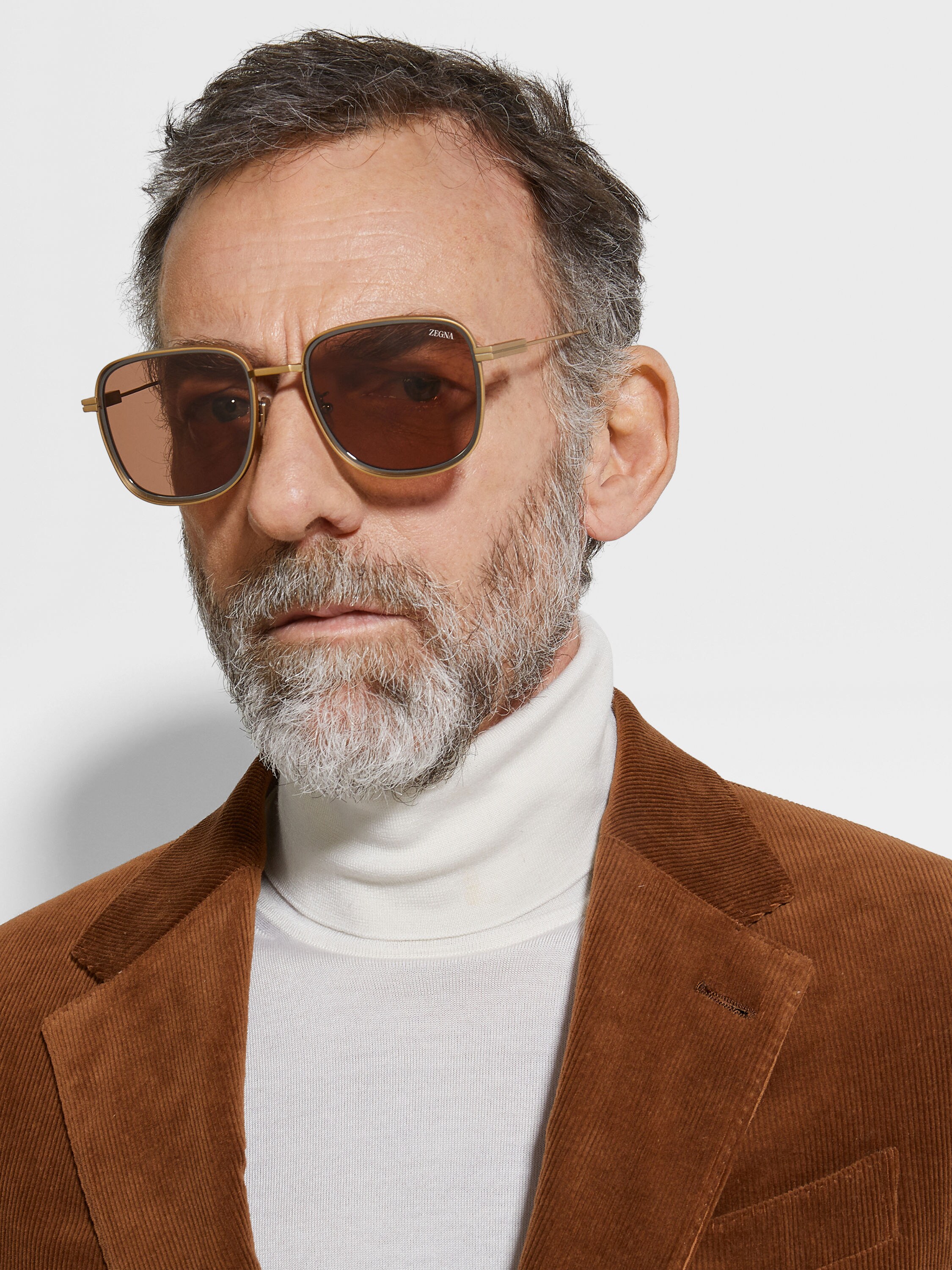 缎光黄铜色金属太阳镜 产品细节图 #3