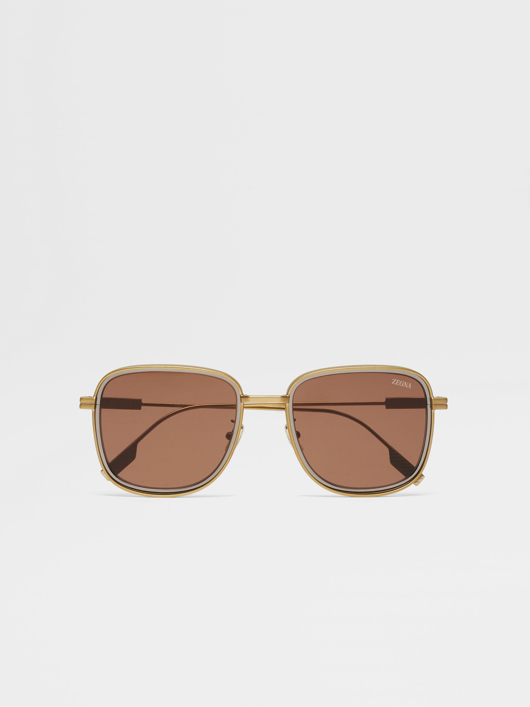 Satin Brass Metal Sunglasses Main product photo