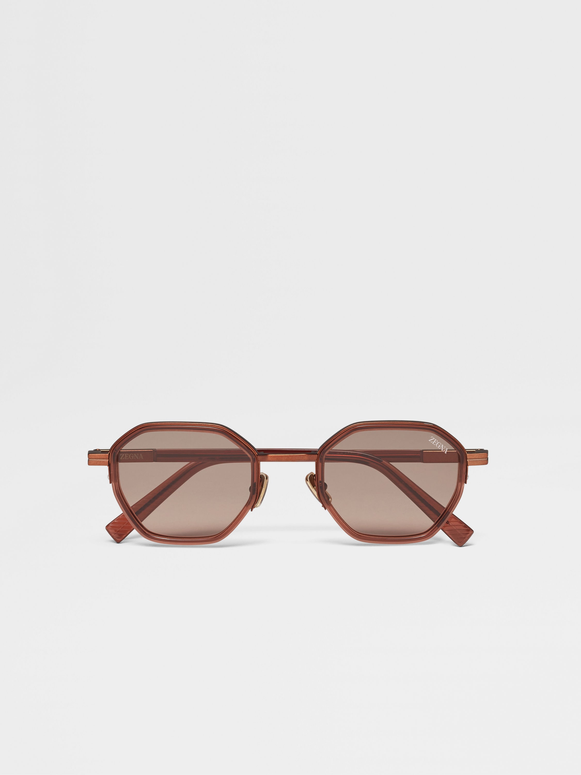 Transparent Brown Acetate and Metal Sunglasses FW24 32088945 Transparent Brown Acetate and Metal Sunglasses FW24 32088945