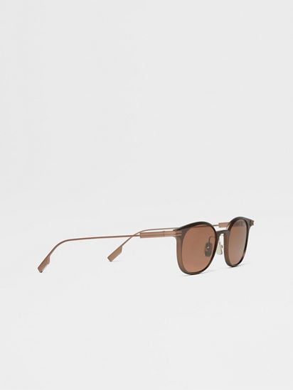 Dark Bronze Aluminium Sunglasses SS25 32088950 | Zegna US Dark Bronze Aluminium Sunglasses SS25 32088950 | Zegna US