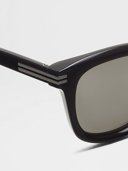 【ZEGNA】ゼニア ラウンドフレーム アセテート サングラス ブラック アセテート サングラス SS25 34505881 | Zegna JP
