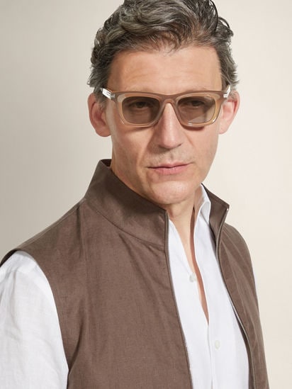 Dark Beige Acetate Sunglasses SS26 34054048 | Zegna US display picture 2