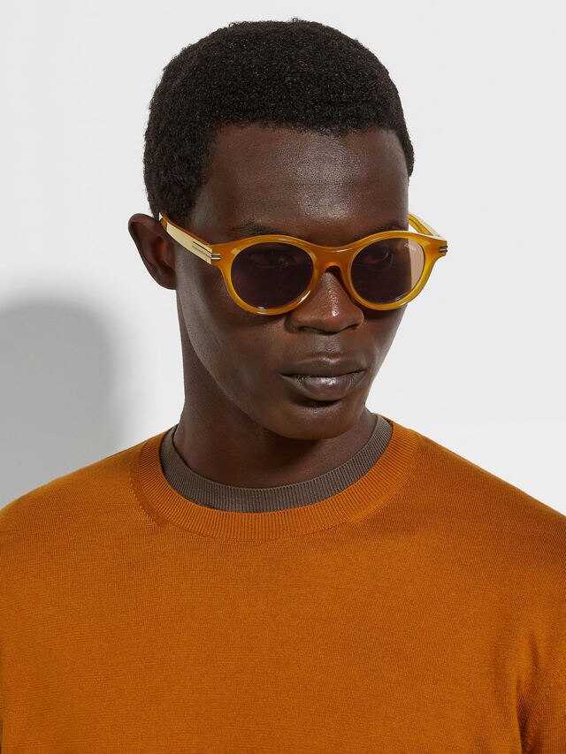 Brown Acetate Sunglasses Product detail photo #3