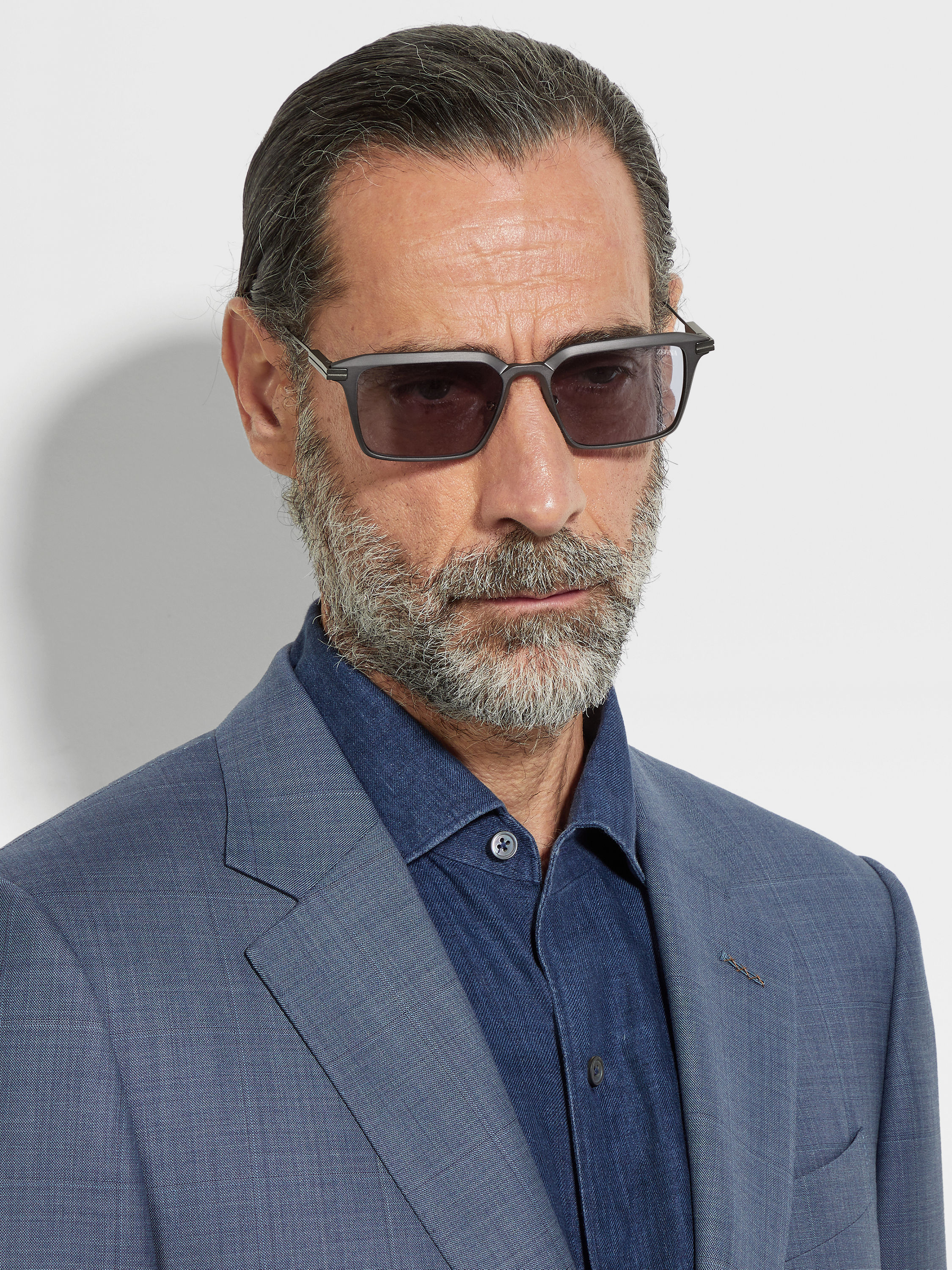 Dark Grey Aluminum and Metal Sunglasses Product detail photo #3