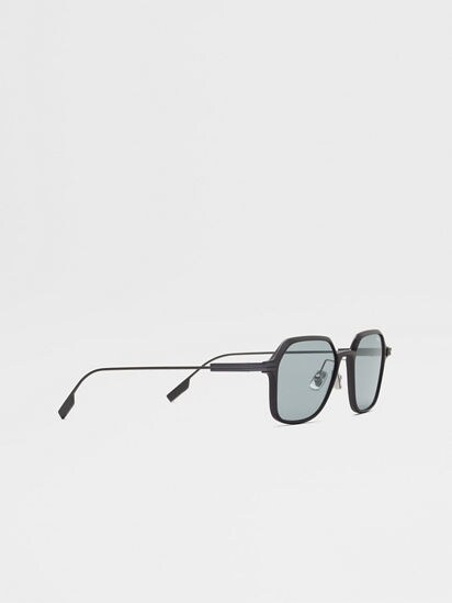 Navy Blue Aluminum and Metal Sunglasses FW25 34054065 | Zegna US