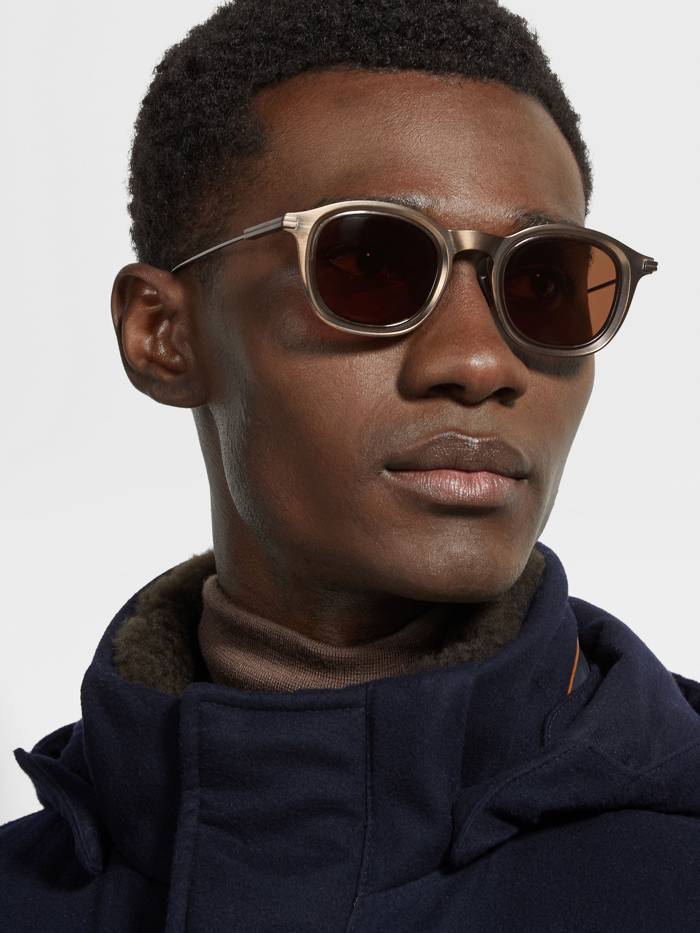 Light Brown Titanium Sunglasses Product detail photo #3