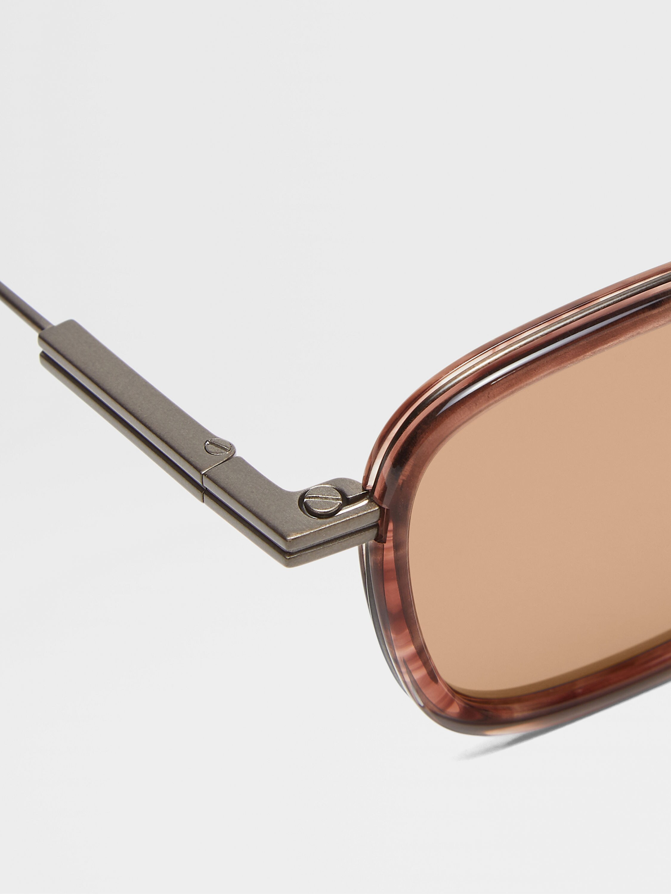 Havana Titanium and Acetate Sunglasses Product detail photo #1